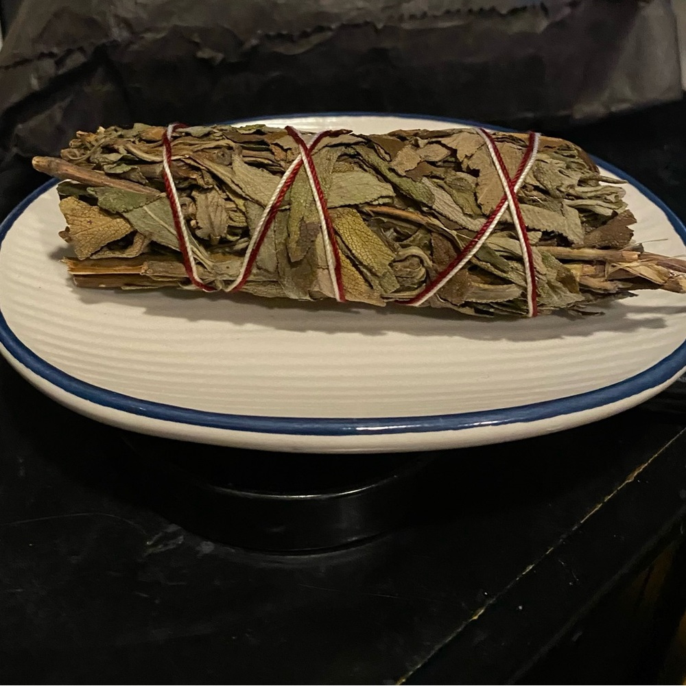 4” Wide Sage Stick Aromatherapy Bundle with Ceramic Dish, Gypsy Soul - Picture 3 of 10